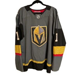 Vegas Strong Golden Knights #1 PDOG Hockey NHL Gray Jersey Size 56 3XL Adidas
